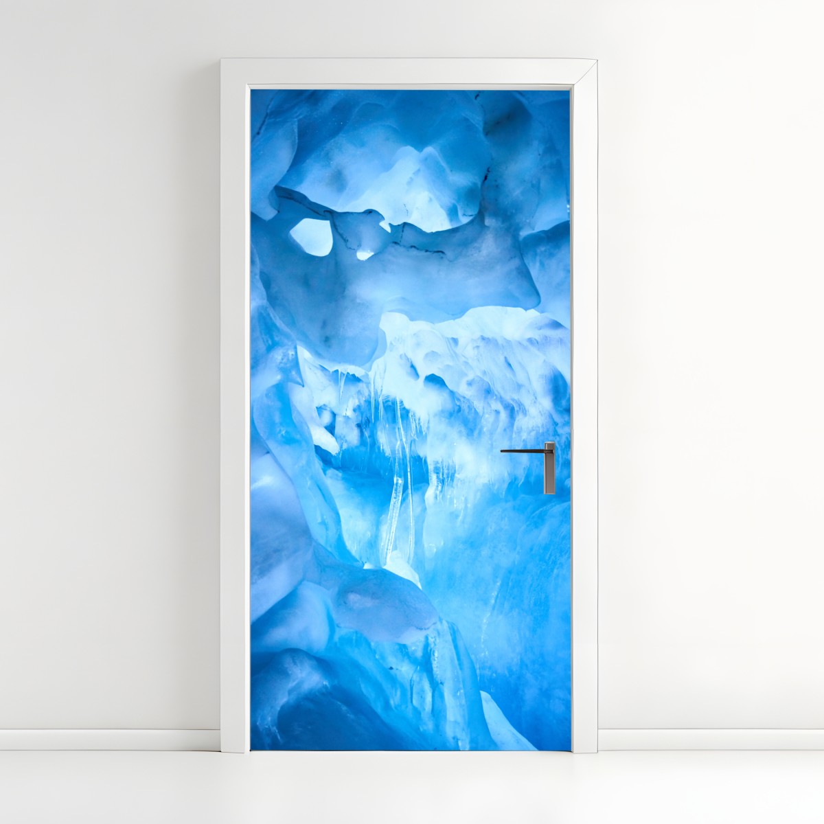 Door sticker ethereal blue ice cave – Wallissimo®