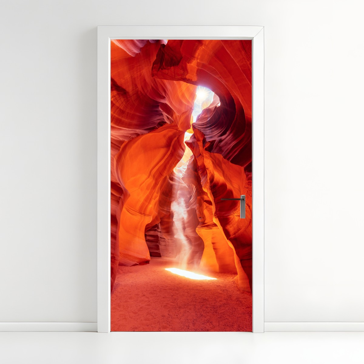 Door sticker sunbeam in sandstone slot canyon – Wallissimo®
