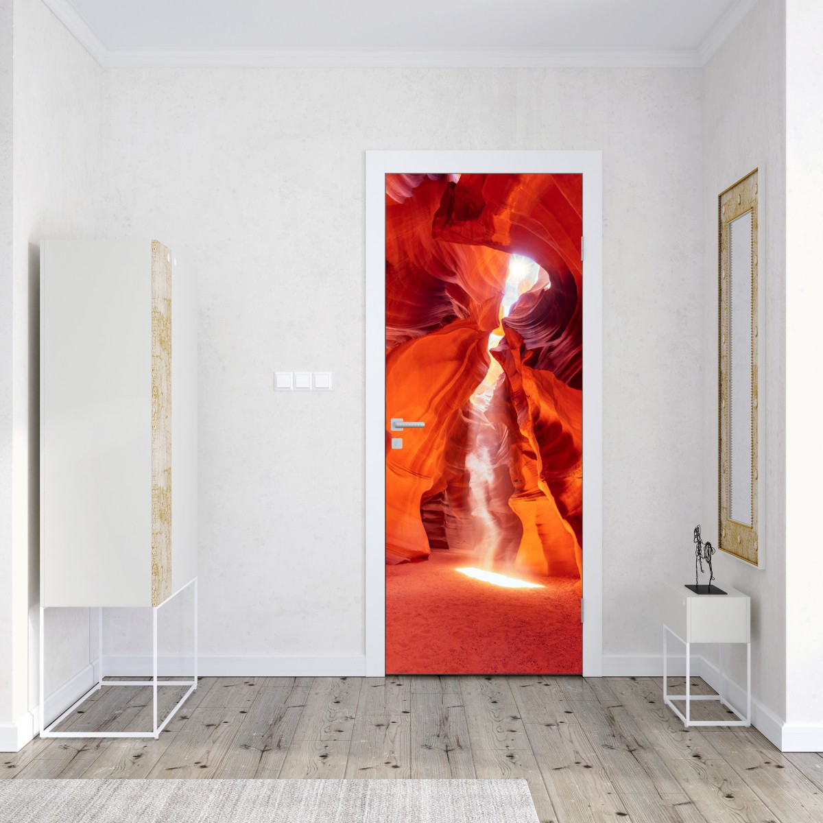 Naklejka na drzwi słoneczny promień w kanionie piaskowcowym – Wallissimo® Naklejka na drzwi słoneczny promień w kanionie piaskowcowym – Wallissimo®