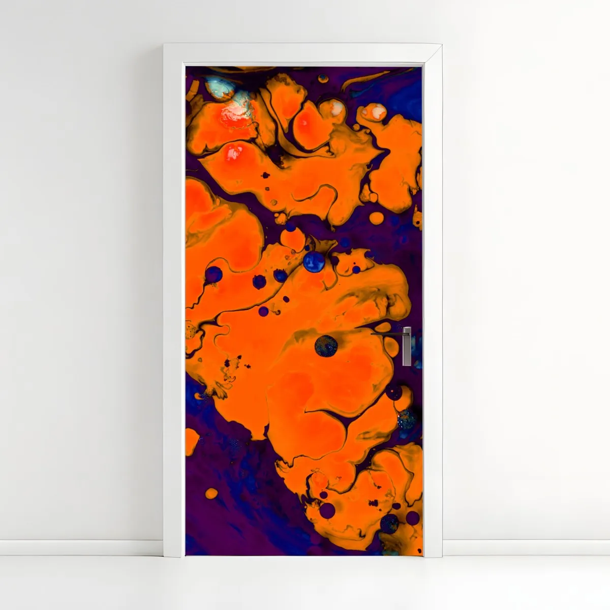 Naklejka na drzwi intensywny pomarańczowy przepływ – Wallissimo® Naklejka na drzwi intensywny pomarańczowy przepływ – Wallissimo®