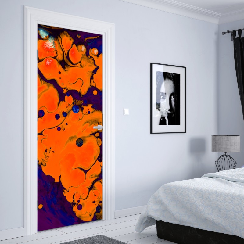 Naklejka na drzwi słoneczna żółta uliczka w Rethymno, Kreta – Wallissimo®