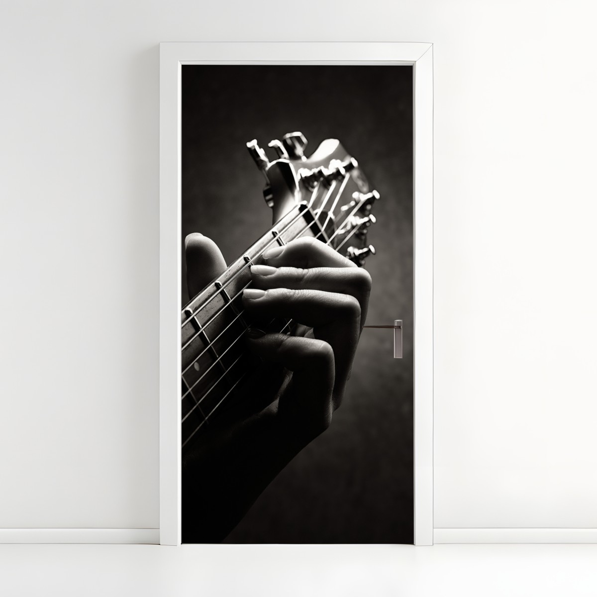 Door sticker guitarist hand on fretboard – Wallissimo®