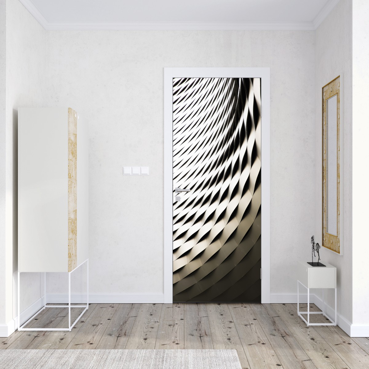 Naklejka na drzwi nowoczesny geometryczny wzór architektoniczny – Wallissimo® Naklejka na drzwi nowoczesny geometryczny wzór architektoniczny – Wallissimo®