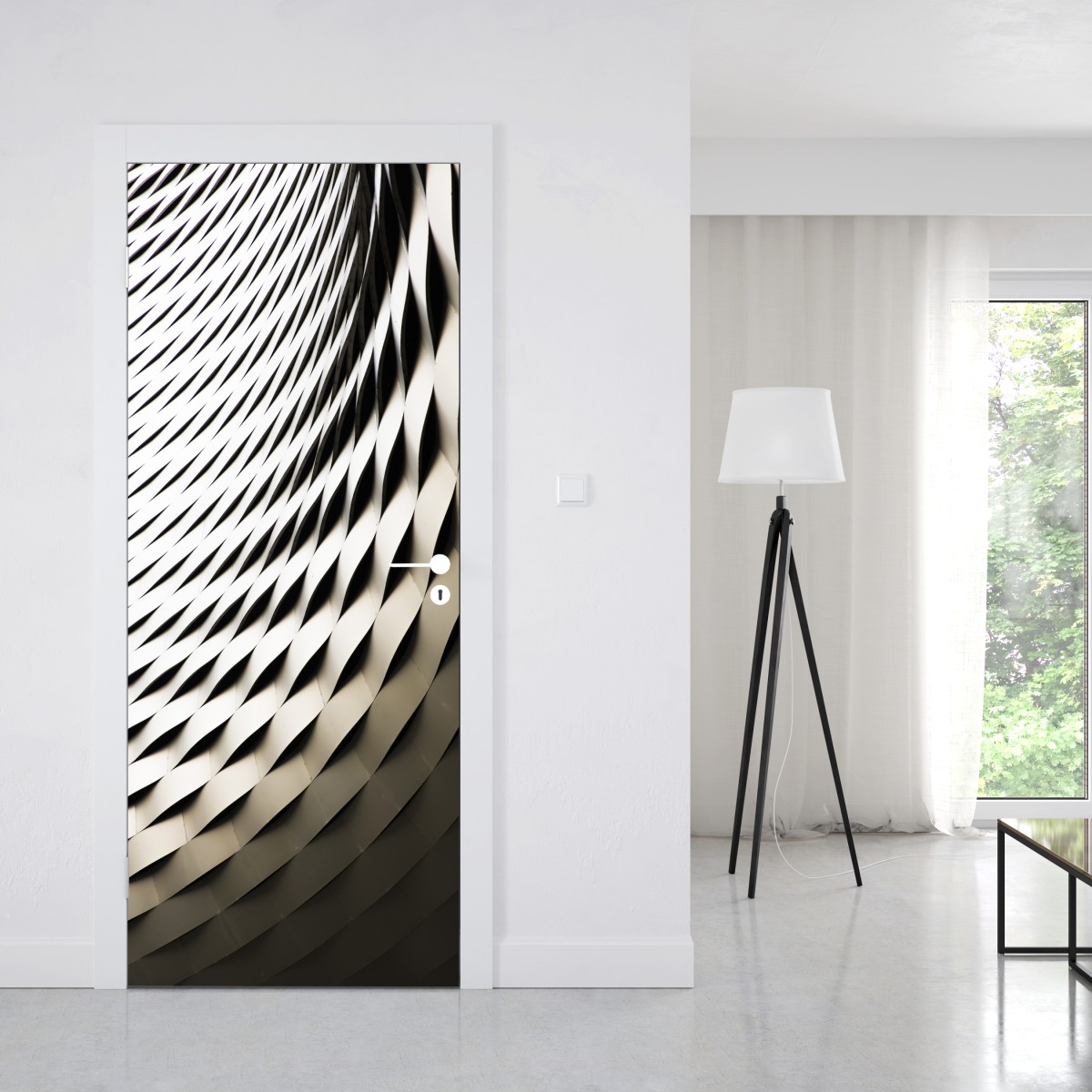 Naklejka na drzwi nowoczesny geometryczny wzór architektoniczny – Wallissimo® Naklejka na drzwi nowoczesny geometryczny wzór architektoniczny – Wallissimo®