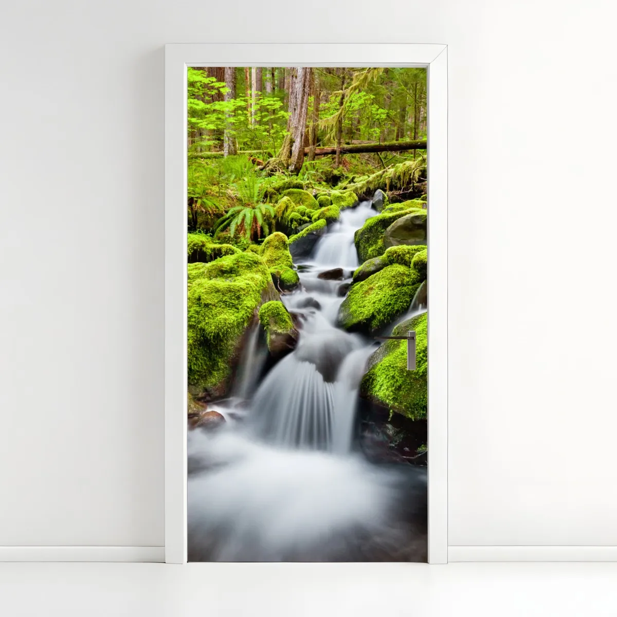 Naklejka na drzwi mechowy strumień przy Sol Duc Falls – Wallissimo® Naklejka na drzwi mechowy strumień przy Sol Duc Falls – Wallissimo®