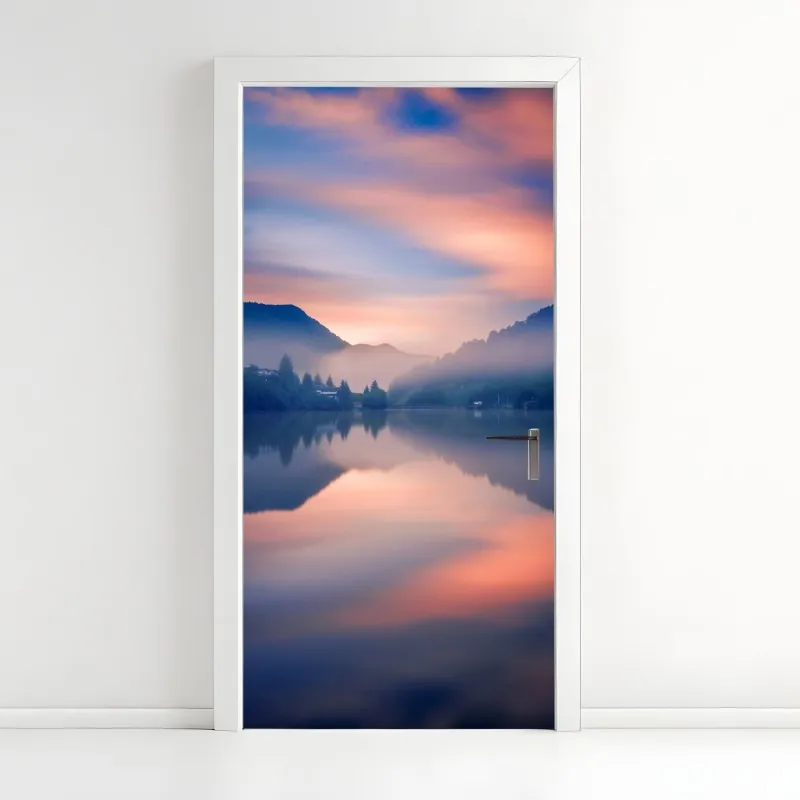 Naklejka na drzwi sepia widok na Most Brookliński – Wallissimo®