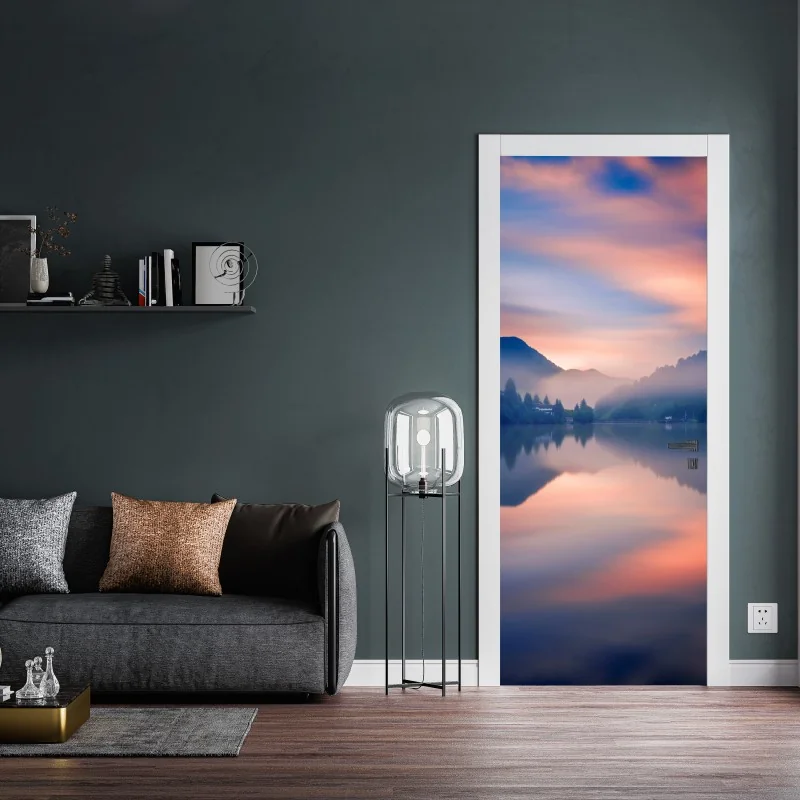 Naklejka na drzwi sepia widok na Most Brookliński – Wallissimo®