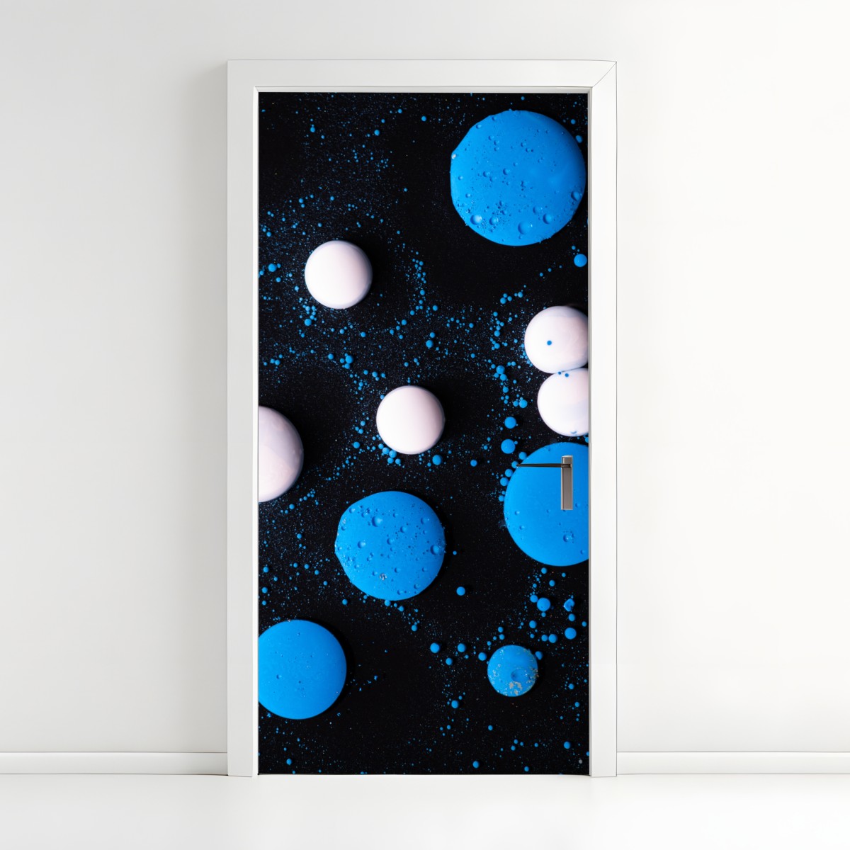 Door sticker blue marble liquid pattern – Wallissimo®