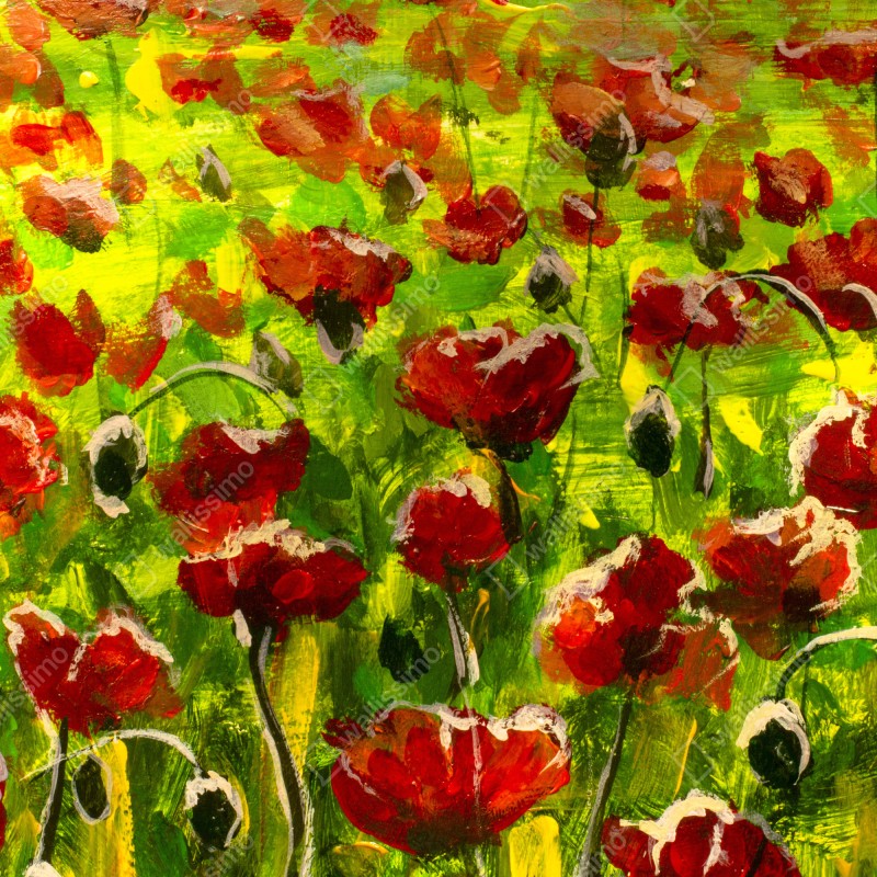 Naklejka na drzwi pole czerwonych maków – Wallissimo® Naklejka na drzwi pole czerwonych maków – Wallissimo®