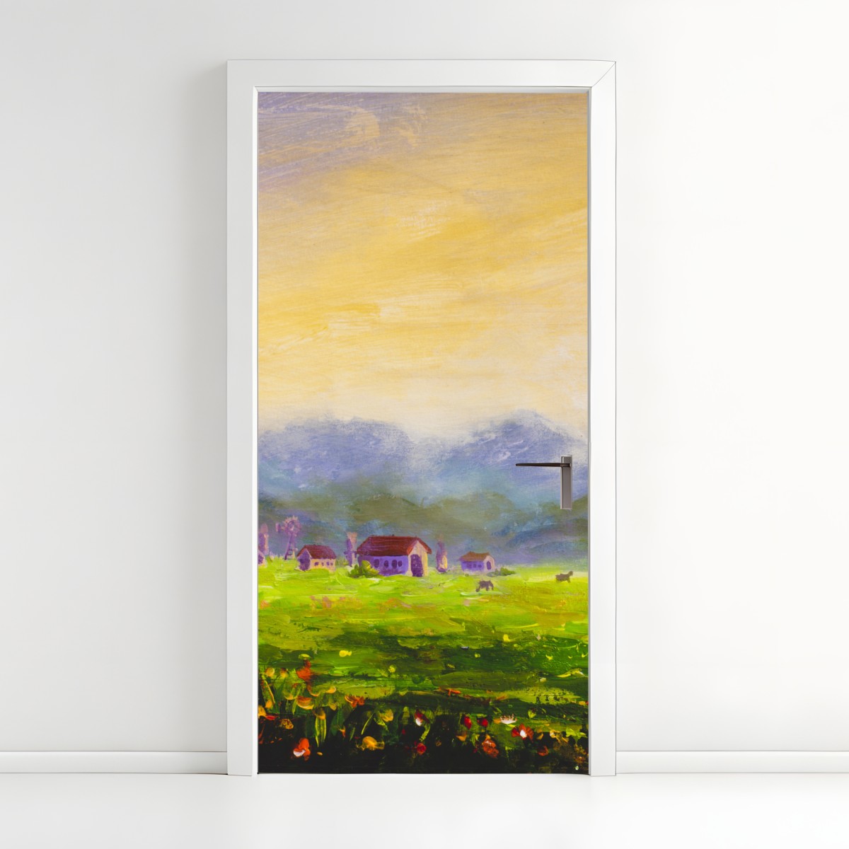Door sticker dawn over a summer meadow – Wallissimo®