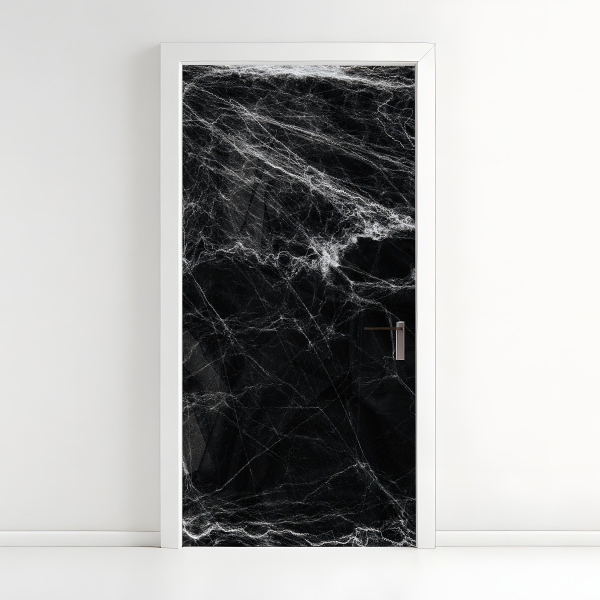 Door sticker eerie cobweb on black background – Wallissimo®