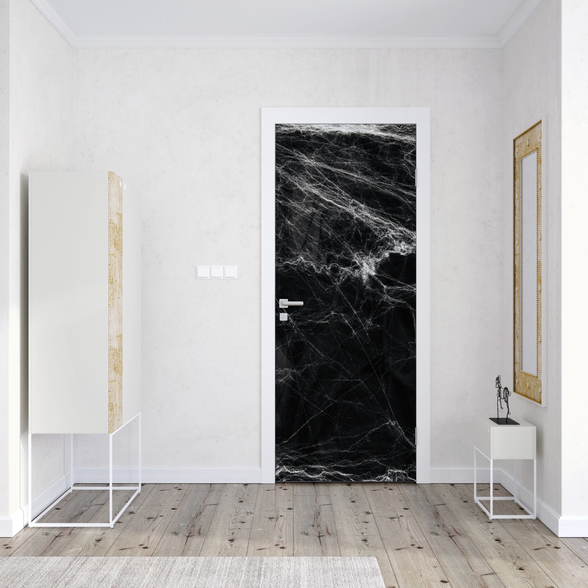 Naklejka na drzwi mroczna pajęczyna na czarnym tle – Wallissimo® Naklejka na drzwi mroczna pajęczyna na czarnym tle – Wallissimo®