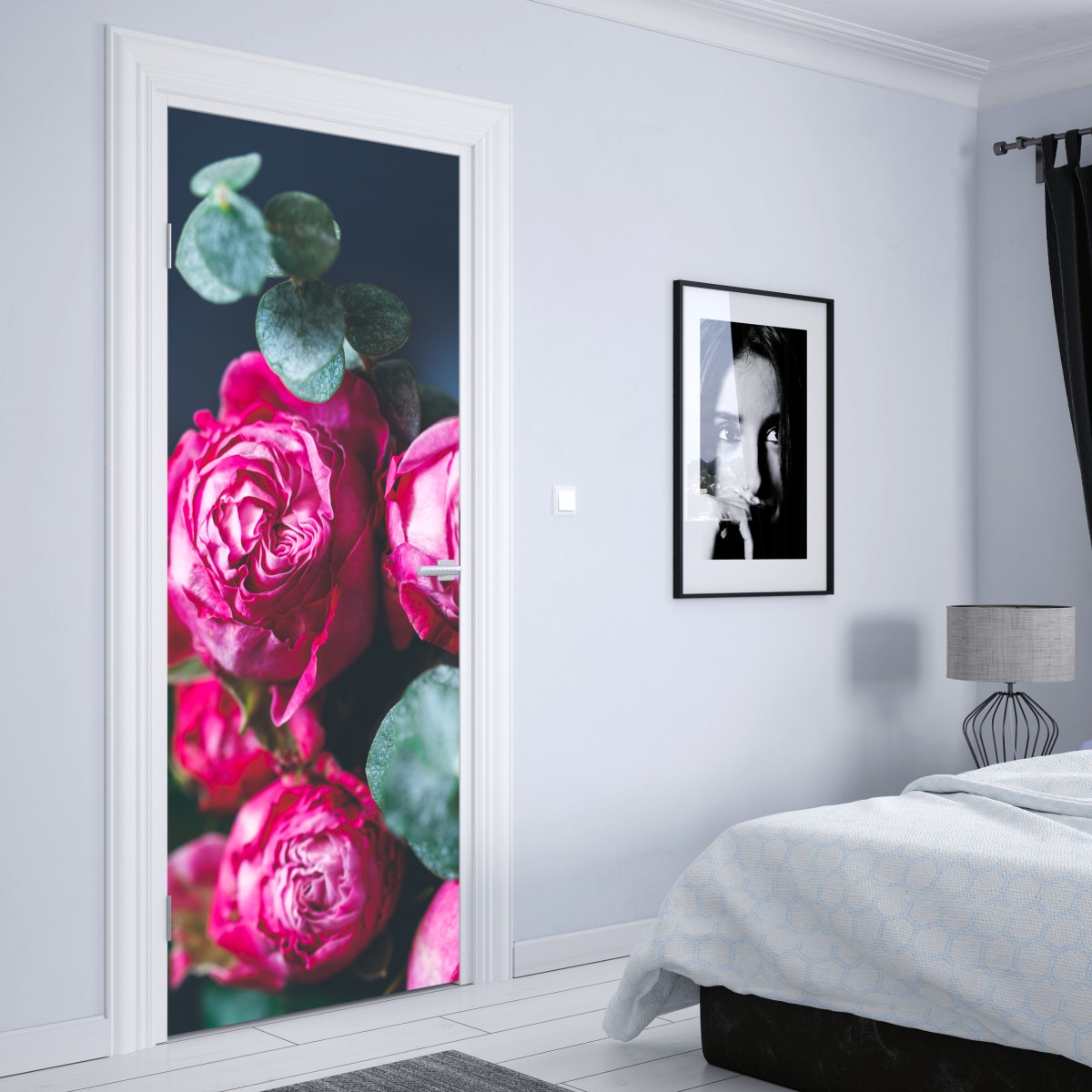 Naklejka na drzwi różany bukiet makro – Wallissimo® Naklejka na drzwi różany bukiet makro – Wallissimo®
