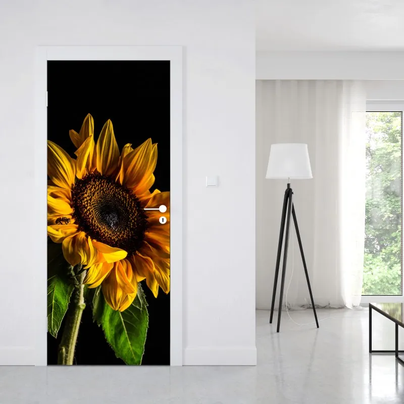 Naklejka na drzwi perspektywa Mostu Brooklyńskiego w monochromie – Wallissimo®