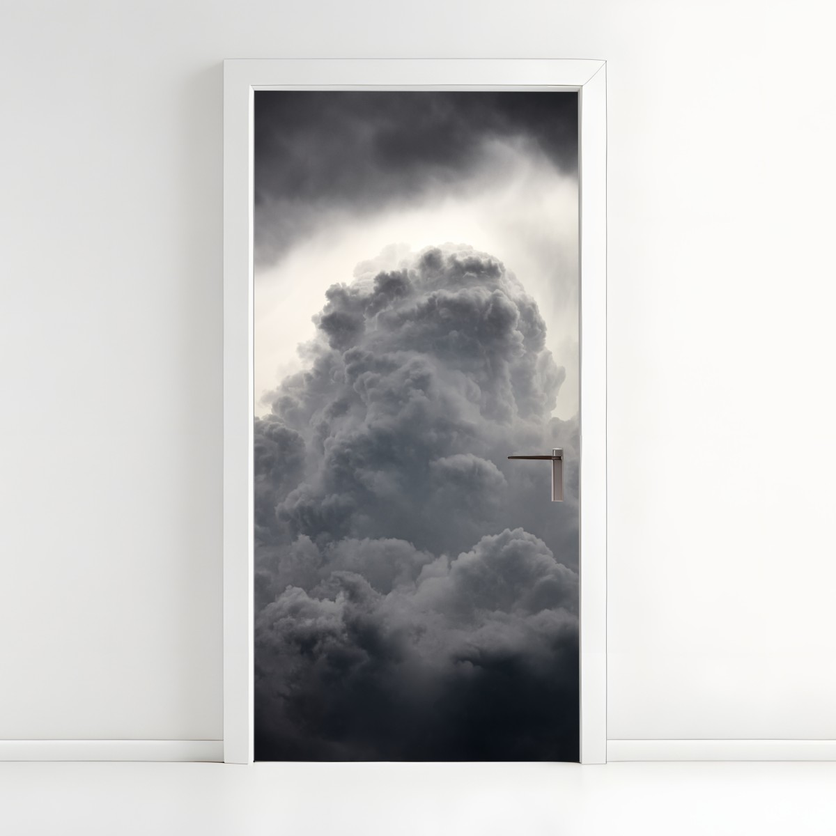 Door sticker dramatic gray cloudscape – Wallissimo®