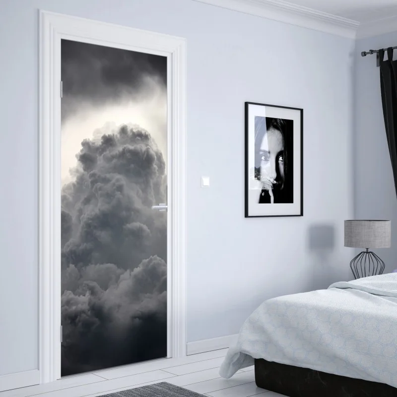 Naklejka na drzwi pastelowy geometryczny wzór z kołami – Wallissimo®