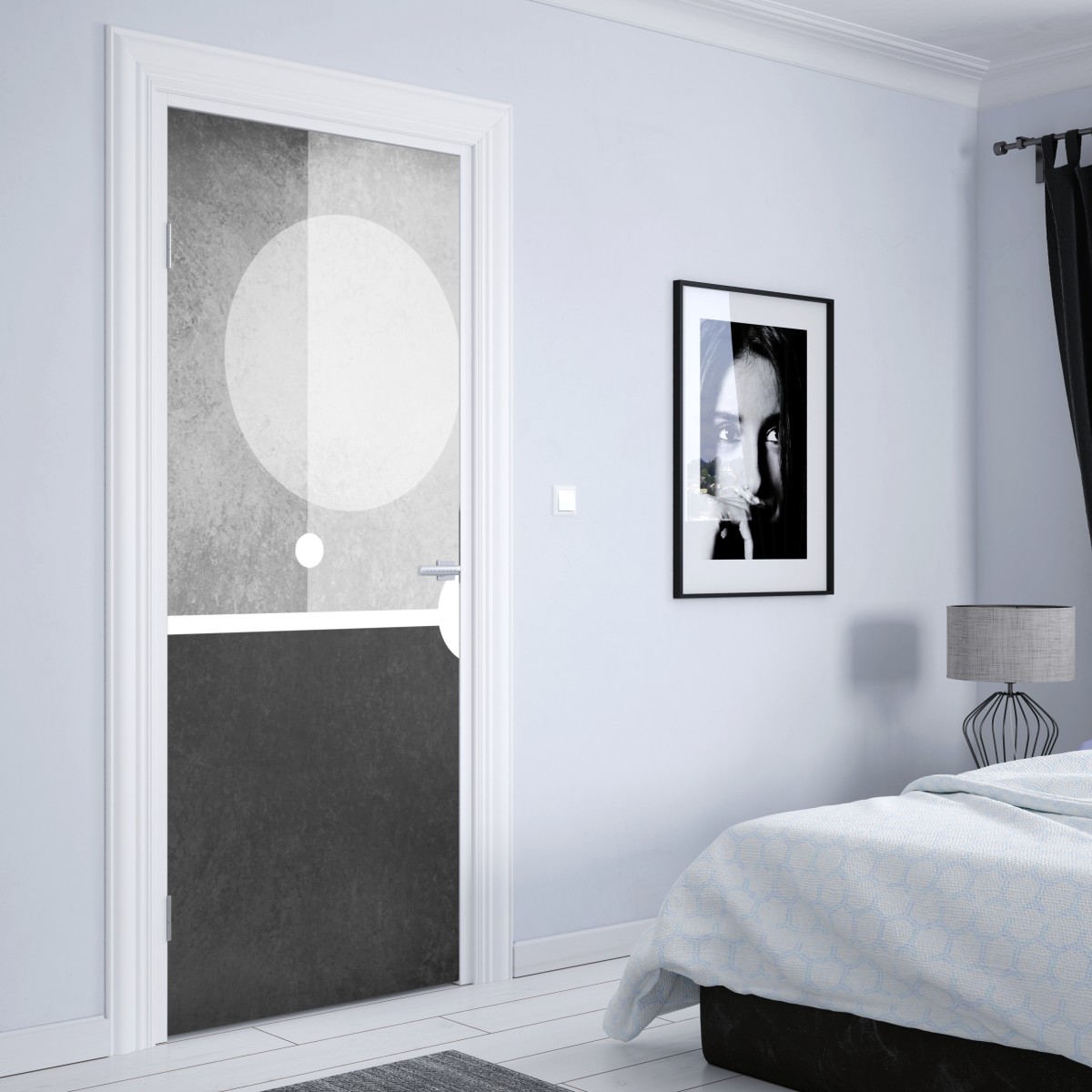 Naklejka na drzwi minimalistyczna kompozycja geometryczna – Wallissimo® Naklejka na drzwi minimalistyczna kompozycja geometryczna – Wallissimo®