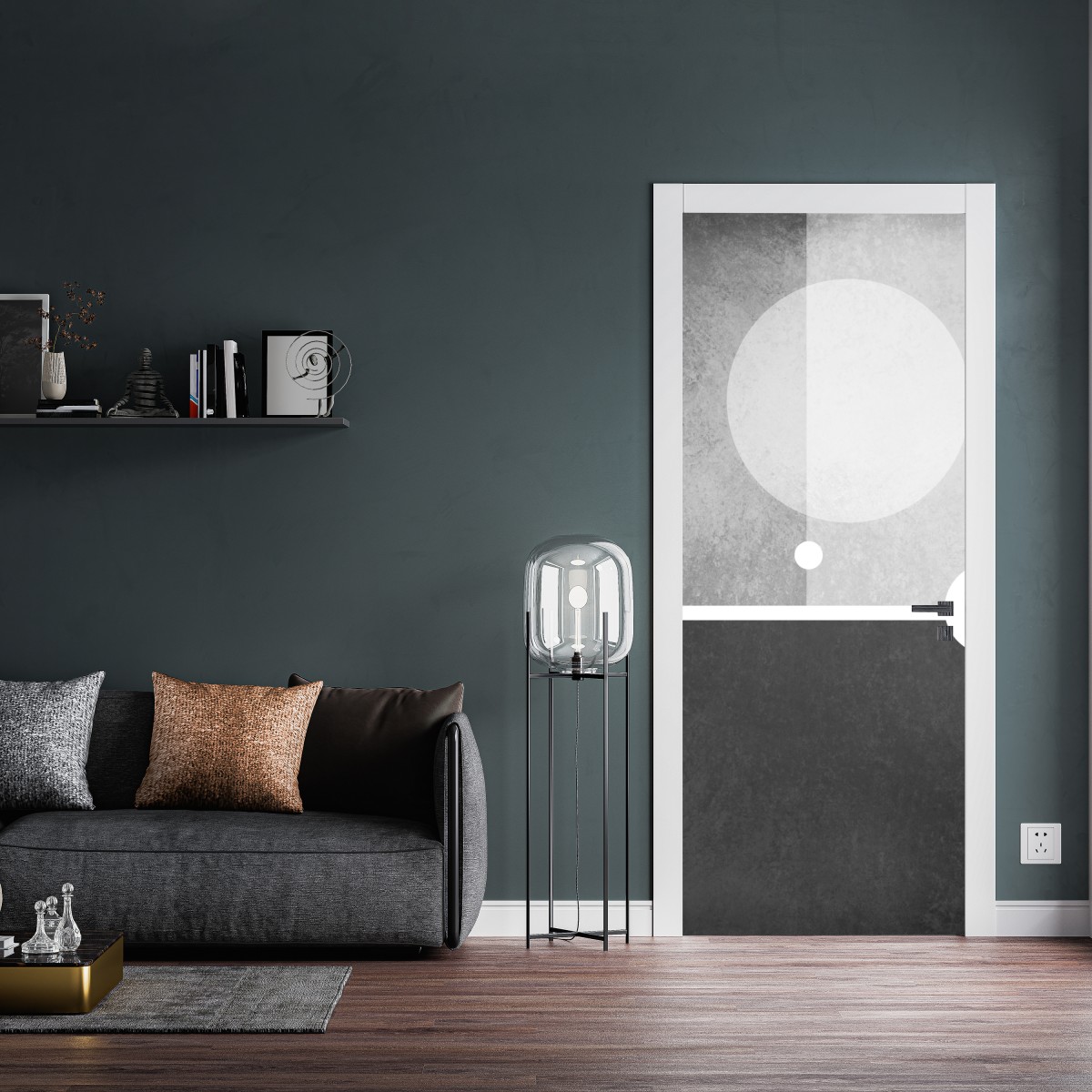 Naklejka na drzwi minimalistyczna kompozycja geometryczna – Wallissimo® Naklejka na drzwi minimalistyczna kompozycja geometryczna – Wallissimo®