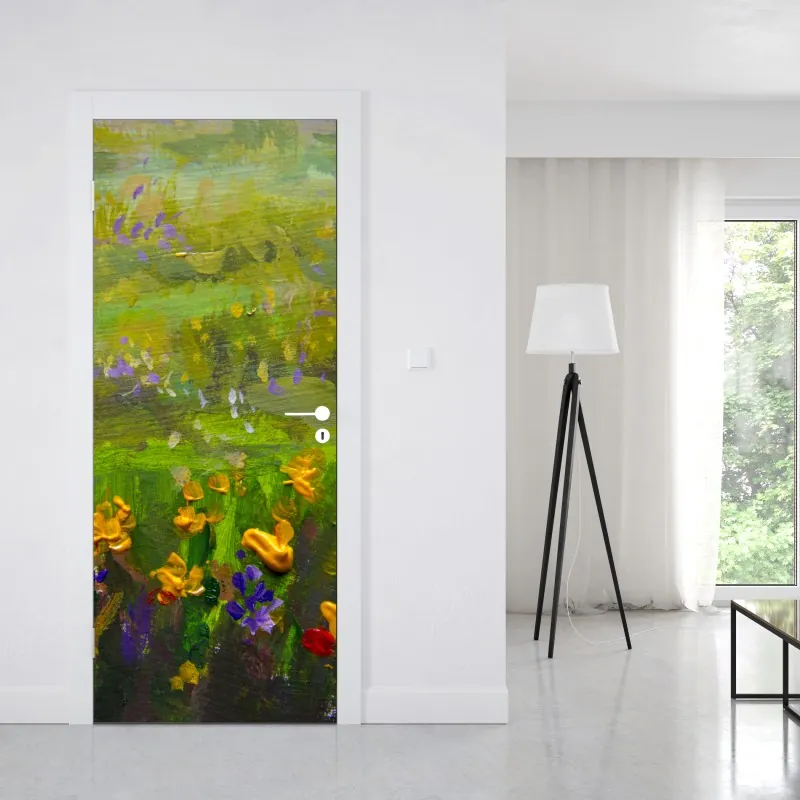 Naklejka na drzwi zbliżenie silnika odrzutowego na terminalu – Wallissimo®