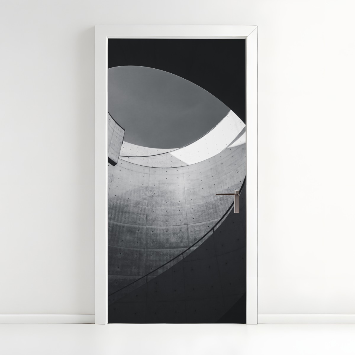 Door sticker curved concrete spiral staircase – Wallissimo®