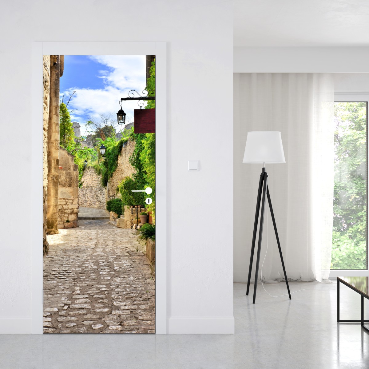 Naklejka na drzwi urocza brukowana uliczka w Les Baux de Provence – Wallissimo® Naklejka na drzwi urocza brukowana uliczka w Les Baux de Provence – Wallissimo®