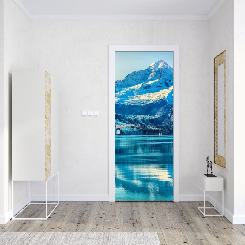 Naklejka na drzwi spokojny poranek nad jeziorem Braies, Dolomity – Wallissimo®