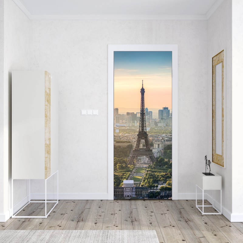 Naklejka na drzwi fioletowy abstrakcyjny wzór z bąbelkami – Wallissimo®