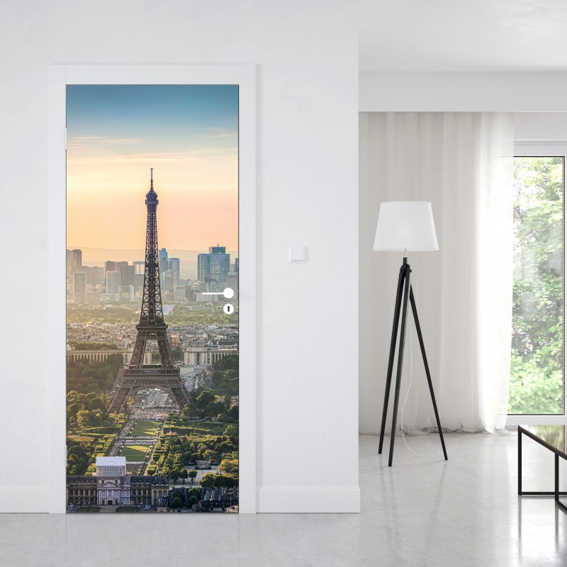 Naklejka na drzwi Paryż panorama z Wieżą Eiffla – Wallissimo® Naklejka na drzwi Paryż panorama z Wieżą Eiffla – Wallissimo®