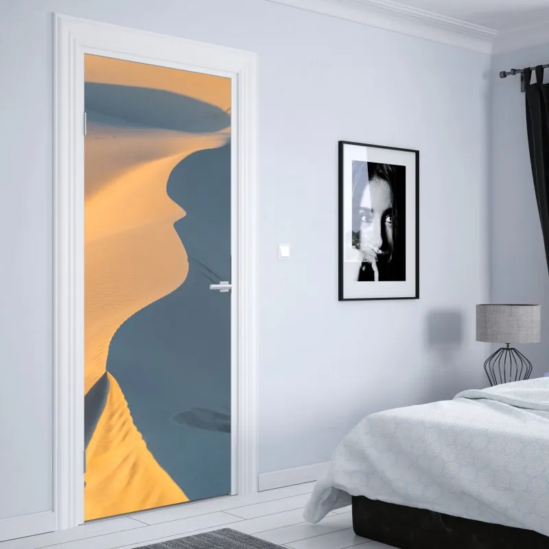 Naklejka na drzwi złoty wzór seigaiha – Wallissimo®