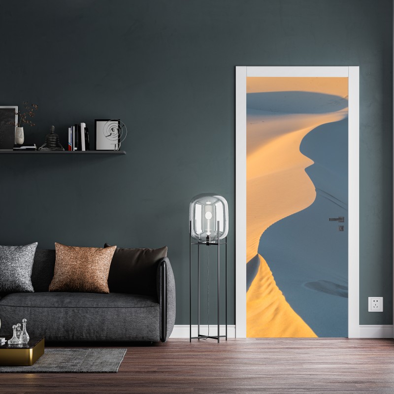 Naklejka na drzwi złote krzywizny wydm – Wallissimo® Naklejka na drzwi złote krzywizny wydm – Wallissimo®