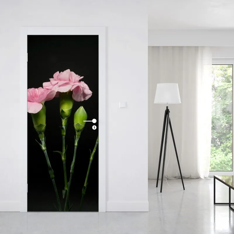 Naklejka na drzwi beżowa tekstura marmuru z naturalnymi żyłami – Wallissimo®