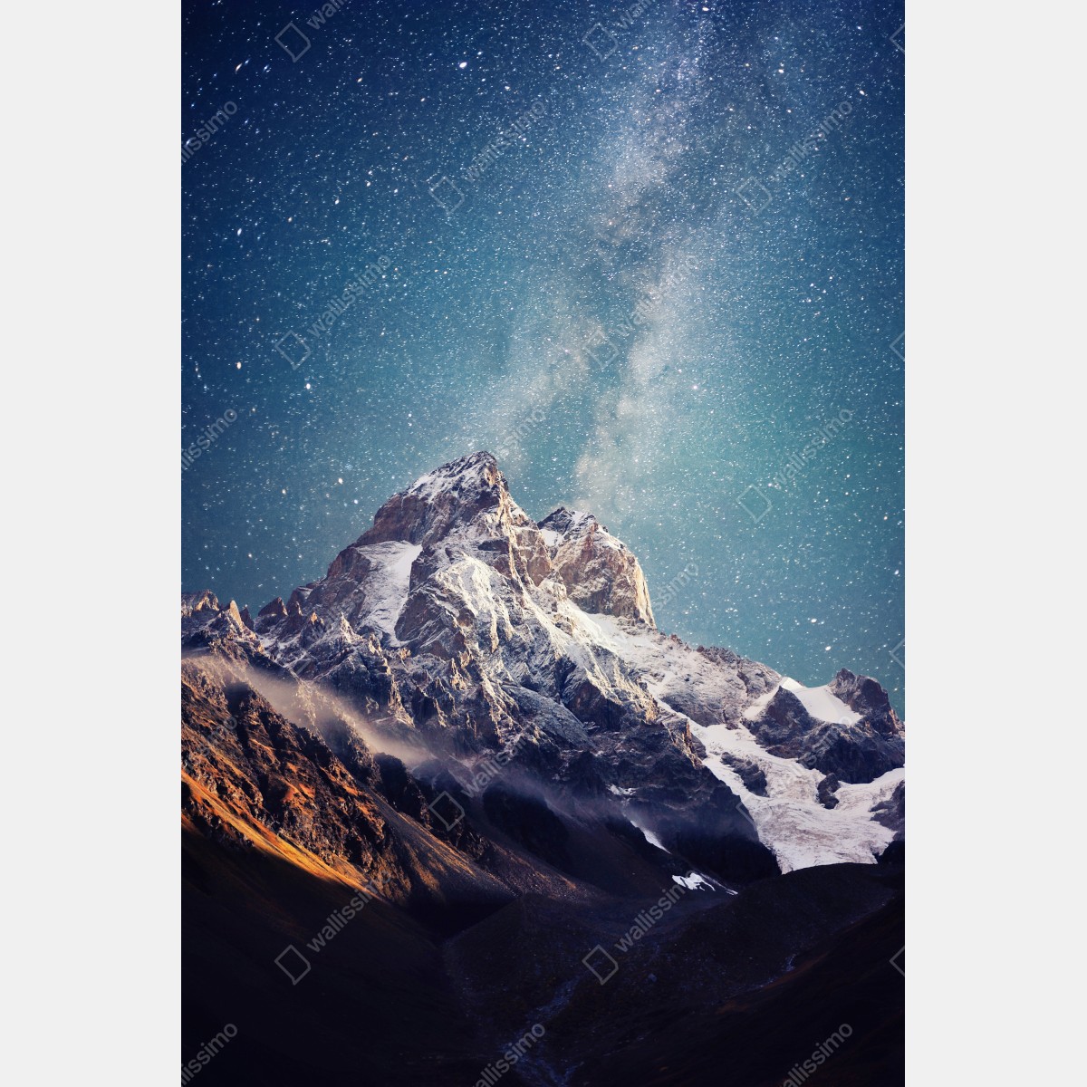 Naklejka na drzwi noc pełna gwiazd nad Ushba – Wallissimo® Naklejka na drzwi noc pełna gwiazd nad Ushba – Wallissimo®