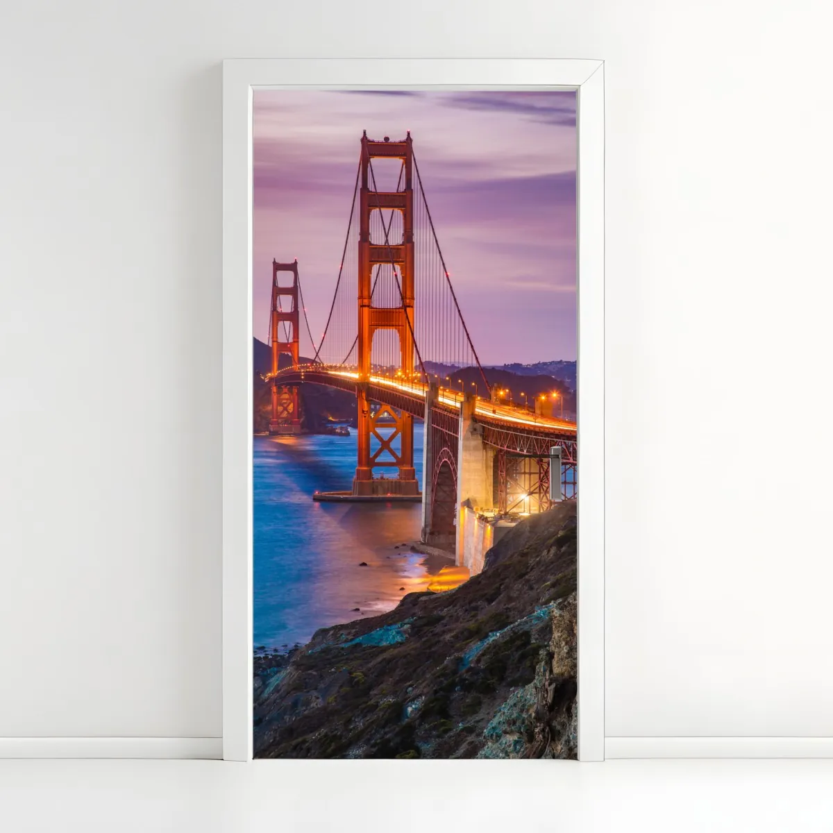 Naklejka na drzwi most Golden Gate o zmierzchu, San Francisco – Wallissimo® Naklejka na drzwi most Golden Gate o zmierzchu, San Francisco – Wallissimo®