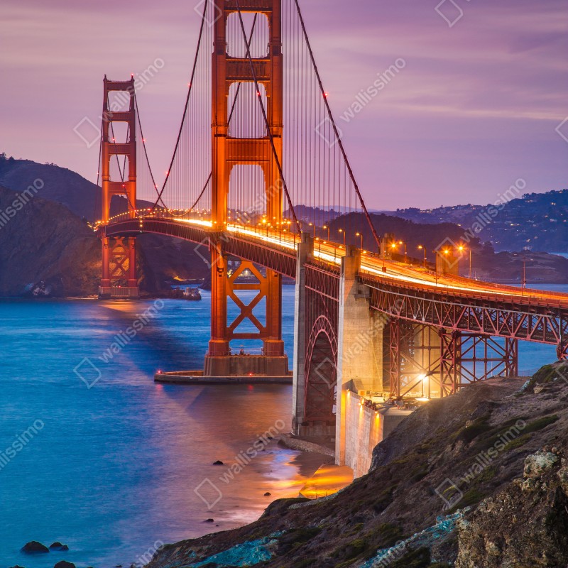 Naklejka na drzwi most Golden Gate o zmierzchu, San Francisco – Wallissimo® Naklejka na drzwi most Golden Gate o zmierzchu, San Francisco – Wallissimo®