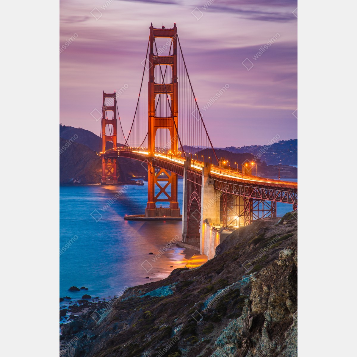 Naklejka na drzwi most Golden Gate o zmierzchu, San Francisco – Wallissimo® Naklejka na drzwi most Golden Gate o zmierzchu, San Francisco – Wallissimo®