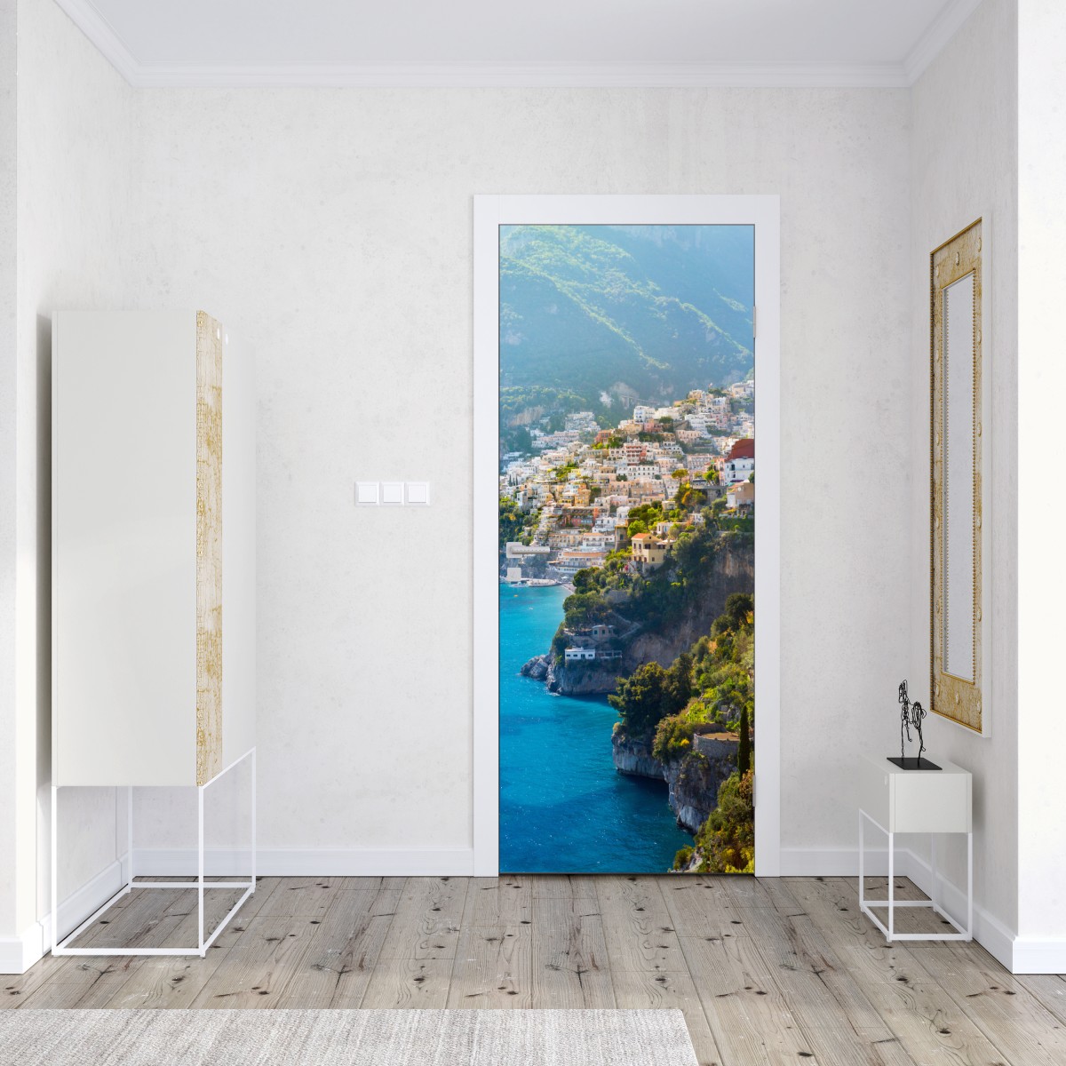 Naklejka na drzwi Positano nadmorski krajobraz z klifu – Wallissimo® Naklejka na drzwi Positano nadmorski krajobraz z klifu – Wallissimo®