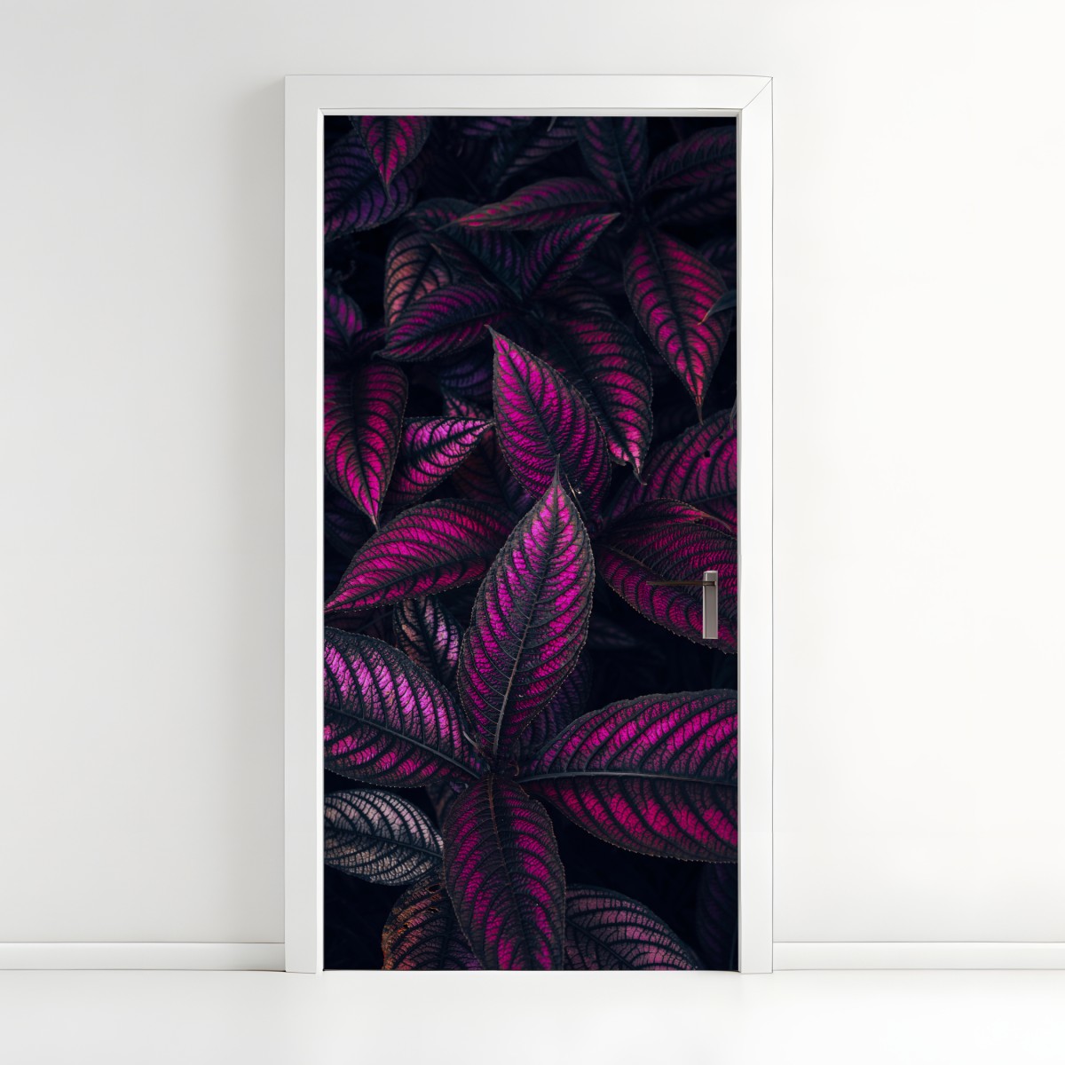 Door sticker vivid purple foliage pattern – Wallissimo®