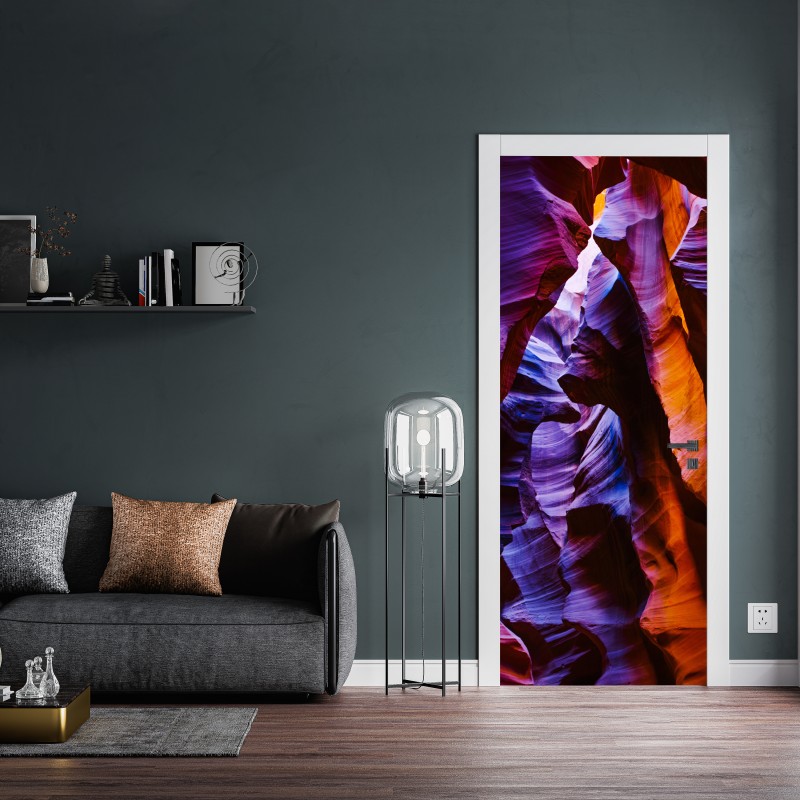 Naklejka na drzwi żywe formacje skalne w wąwozie – Wallissimo® Naklejka na drzwi żywe formacje skalne w wąwozie – Wallissimo®