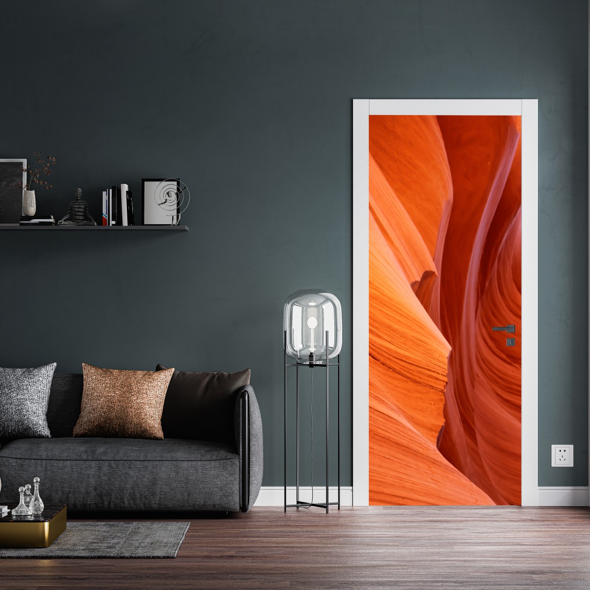 Naklejka na drzwi ciepły piaskowiec kanion abstrakcja – Wallissimo® Naklejka na drzwi ciepły piaskowiec kanion abstrakcja – Wallissimo®