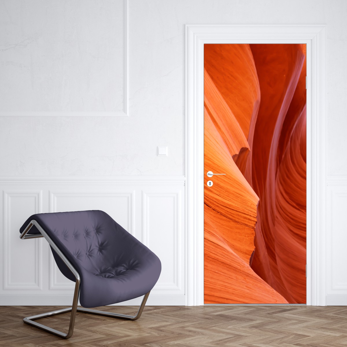 Naklejka na drzwi ciepły piaskowiec kanion abstrakcja – Wallissimo® Naklejka na drzwi ciepły piaskowiec kanion abstrakcja – Wallissimo®