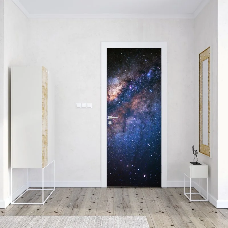 Naklejka na drzwi złoto-czarny marmurowy wir abstrakcyjny – Wallissimo®