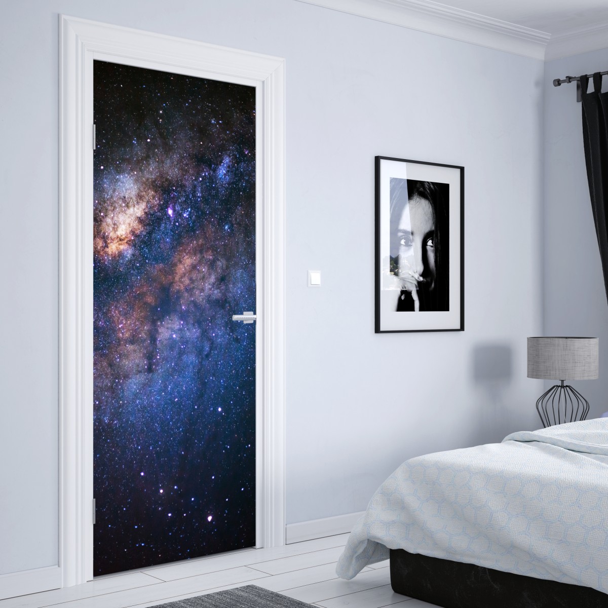 Naklejka na drzwi droga mleczna nocne niebo – Wallissimo® Naklejka na drzwi droga mleczna nocne niebo – Wallissimo®