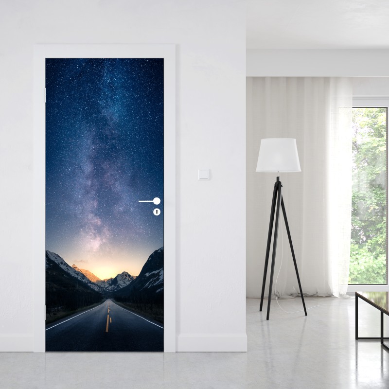 Naklejka na drzwi droga ku gwiazdom – Wallissimo® Naklejka na drzwi droga ku gwiazdom – Wallissimo®