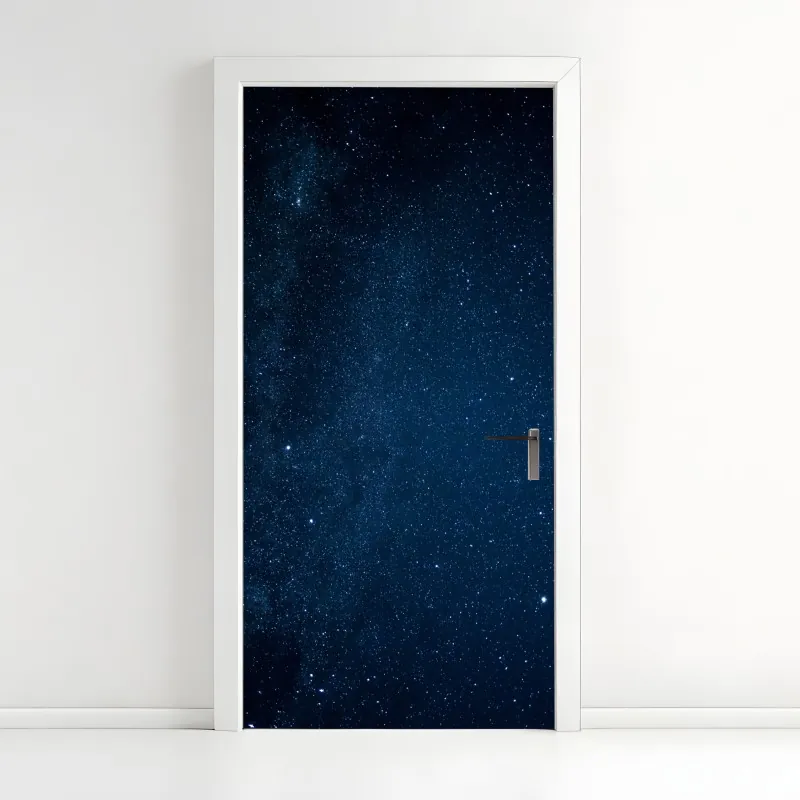 Naklejka na drzwi tropikalny wzór strelicji – Wallissimo®