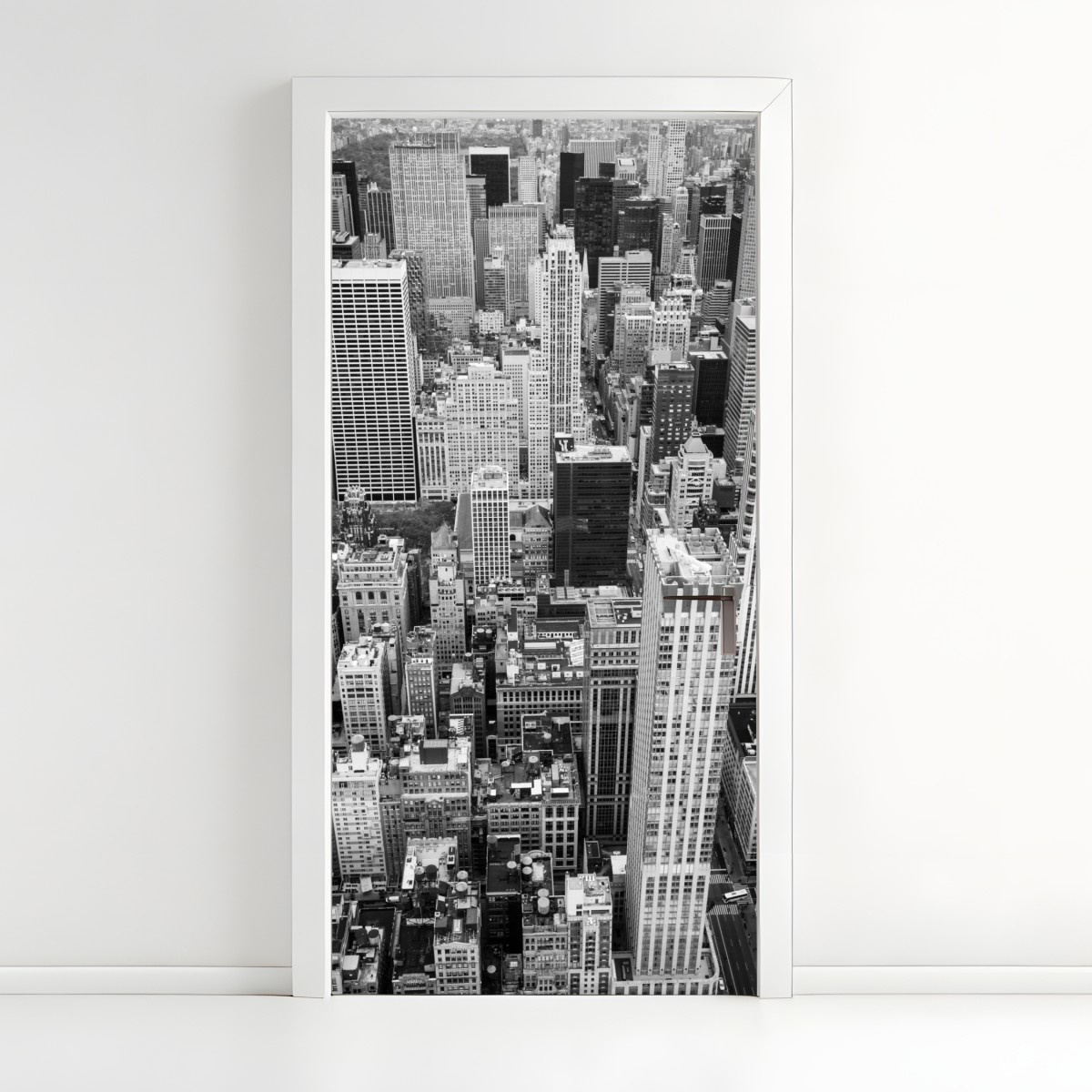 Door sticker monochrome city skyline – Wallissimo®