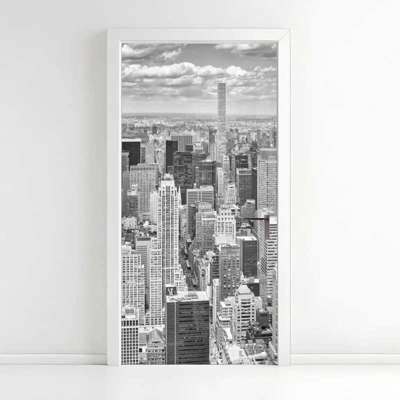 Naklejka na drzwi drewniany ażurowy daszek w Chicago – Wallissimo®