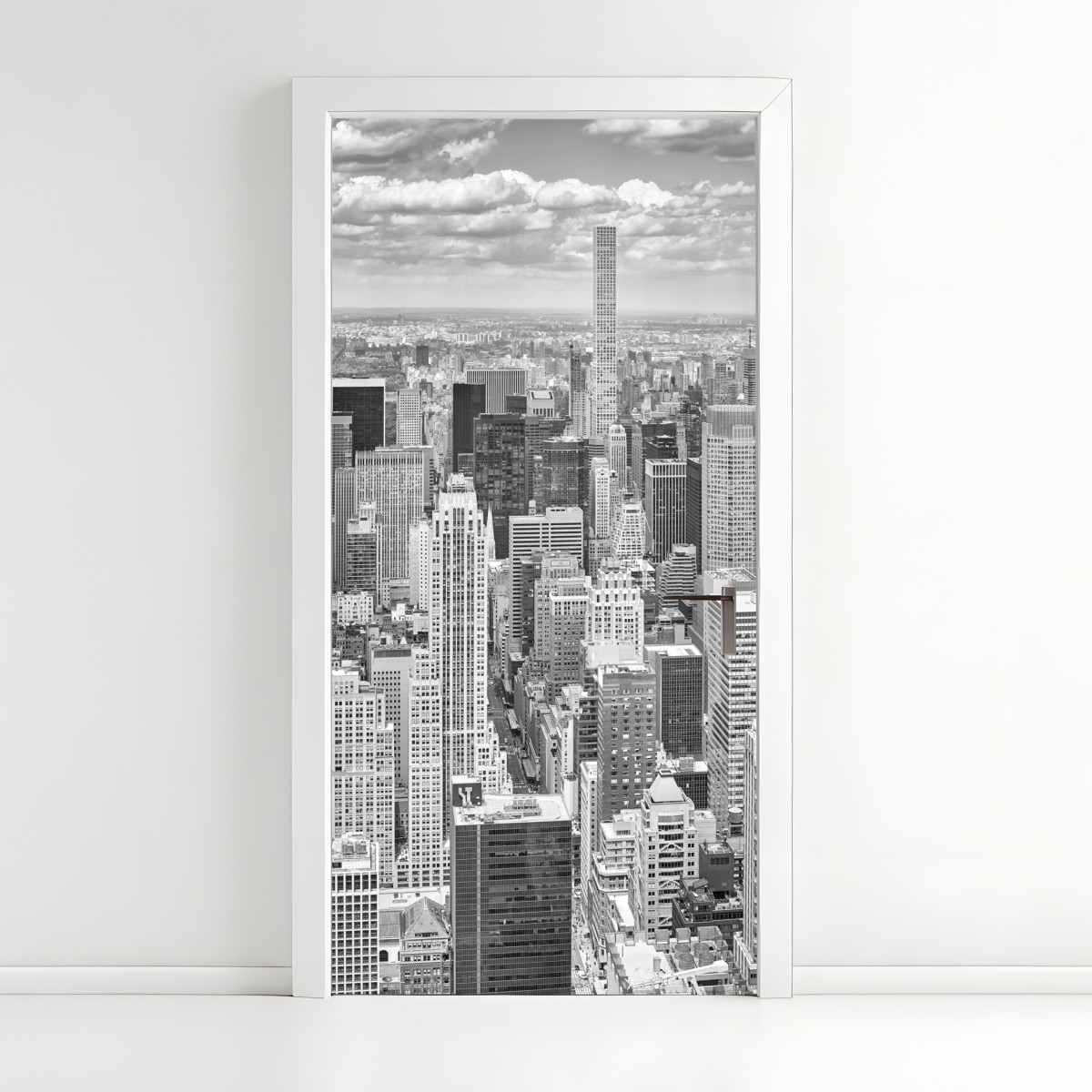 Door sticker New York skyline in monochrome – Wallissimo®