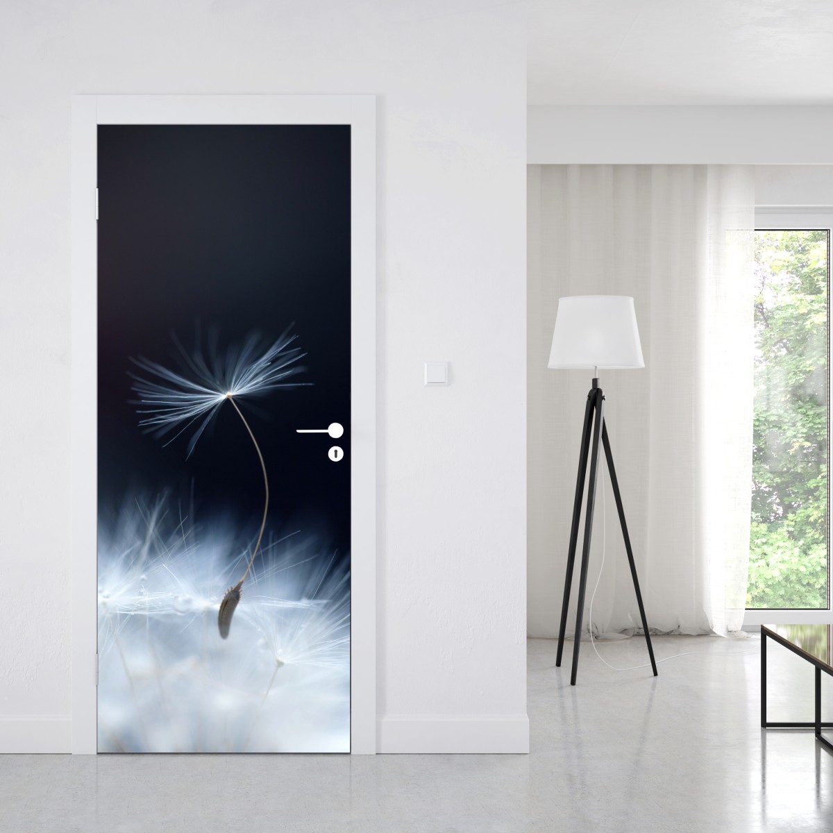 Naklejka na drzwi delikatne zbliżenie nasiona dmuchawca – Wallissimo® Naklejka na drzwi delikatne zbliżenie nasiona dmuchawca – Wallissimo®