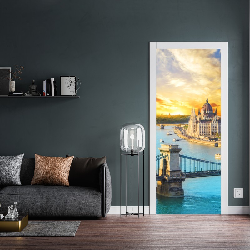 Naklejka na drzwi pastelowy organiczny wzór abstrakcyjny – Wallissimo®