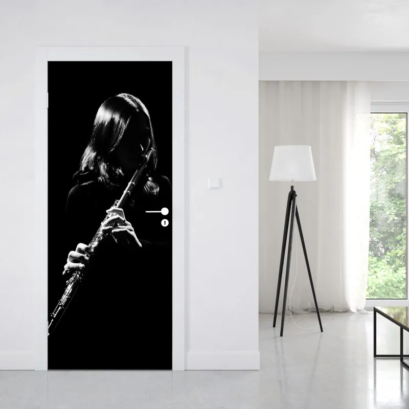 Naklejka na drzwi Statua Wolności w monochromie – Wallissimo®